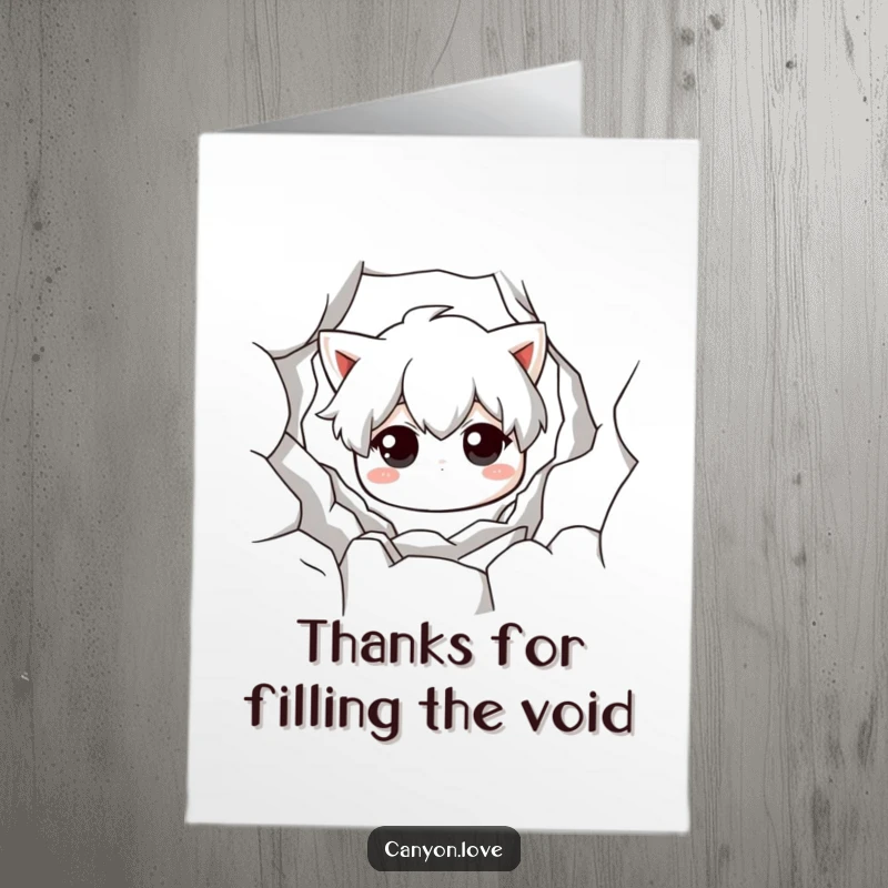 Funny Free Printable Thank You Card featuring a monochromatic chasm, highlighting texture and shadow for a profound message.