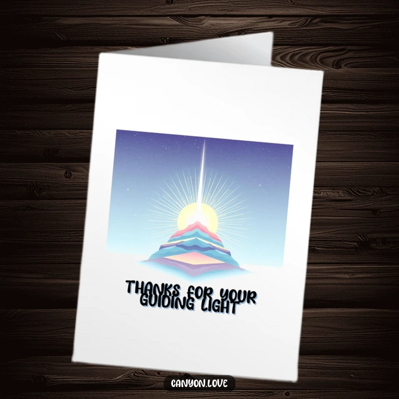 Funny Free Printable Thank You Card with a stark beam of light cutting through layered strata, conveying deep gratitude.