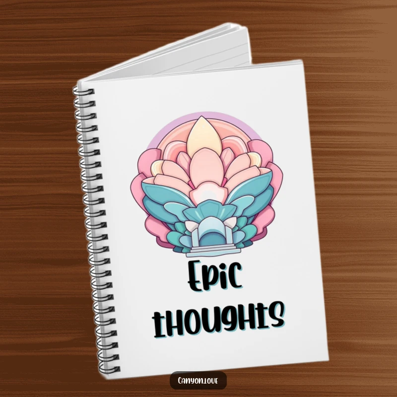 Funny notebook with layered, echoing forms suggesting monumental scale, ideal for creative writing.