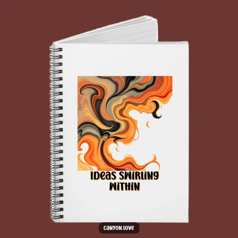 Funny Swirls Notebook - Earthy Orange Abstract Journal Gift