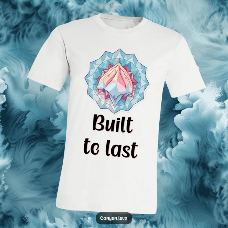 Funny T-Shirt with overlapping geometric patterns suggesting immense geological scale, perfect for abstract art lovers seeking a humorous design.