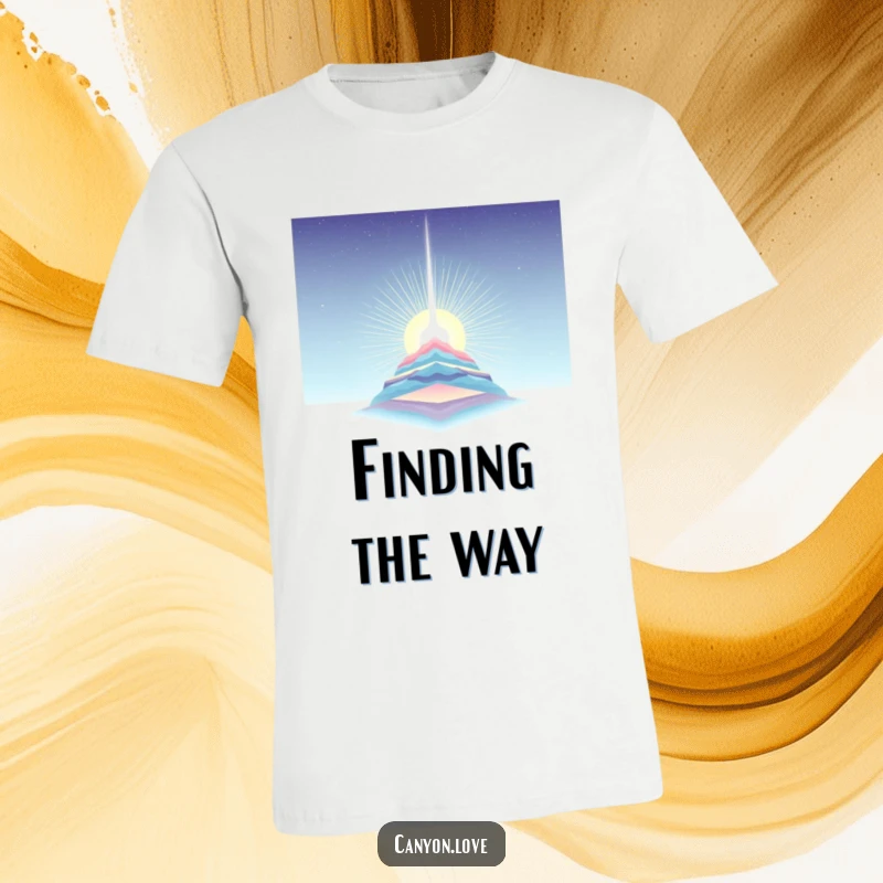 Funny T-Shirt illustrating a stark light beam piercing through layered strata, symbolizing breakthrough and hope with artistic humor.