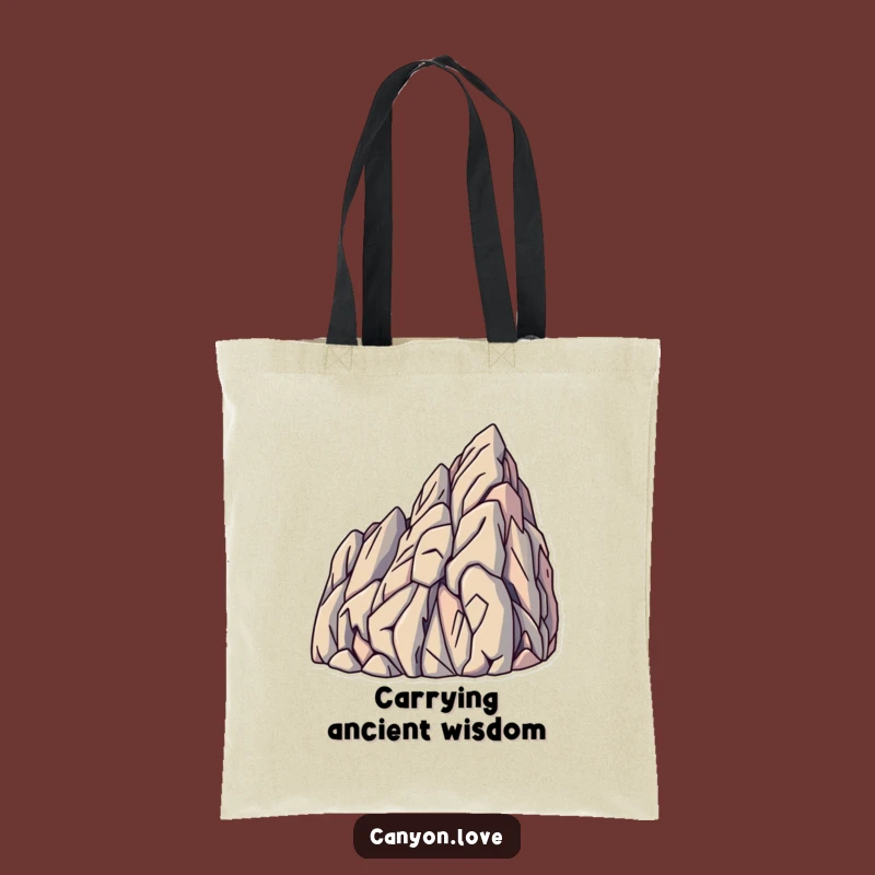 Funny Rock Strata Tote Bag - Angled Lines Art Bag Gift