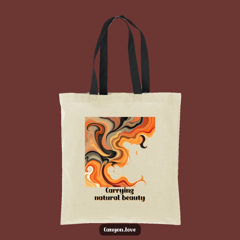 Funny Swirls Tote Bag - Earthy Orange Art Bag Gift