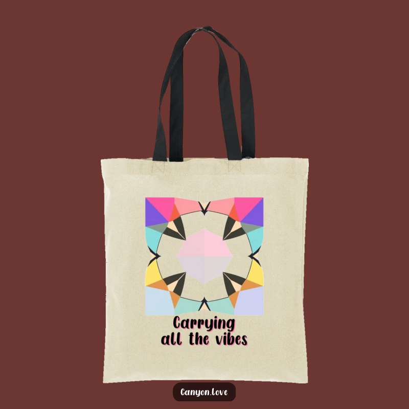 Funny Geometric Tote Bag - Bold Colors, Stylish Shopping Bag Gift
