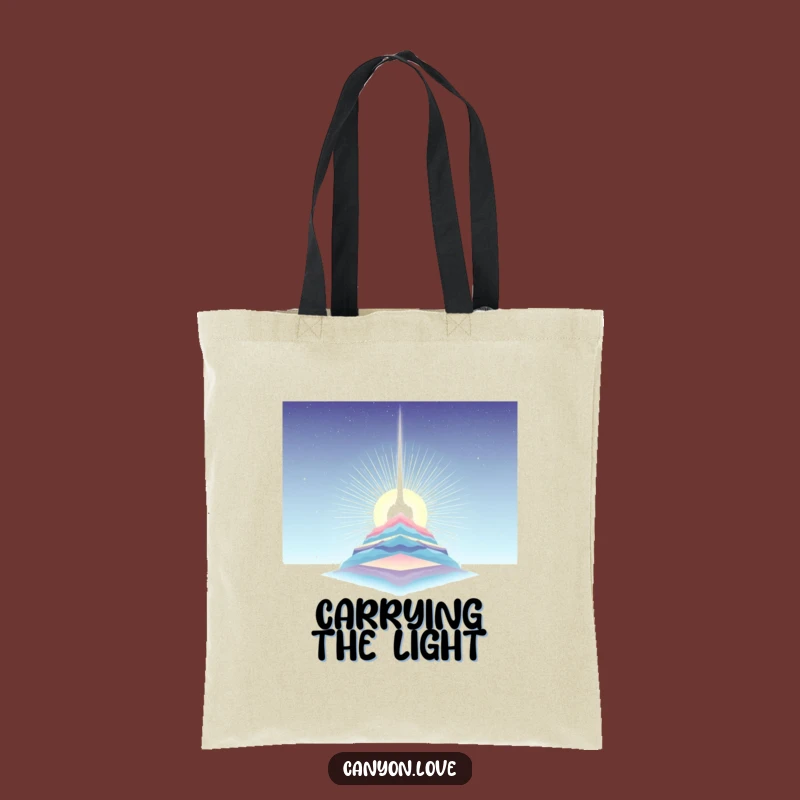 Funny Light Beam Tote Bag: Layered Strata Art, Practical Discovery Gift