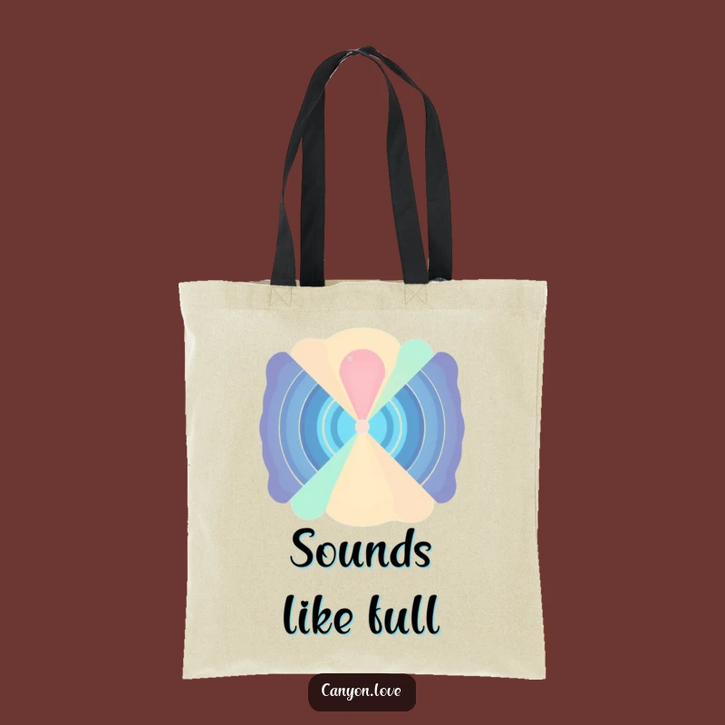 Funny Sound Wave Tote Bag: Abstract Echoes Art, Practical Music Gift